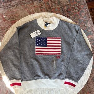 Ralph Lauren Flag Fleece Mockneck Sweatshirt